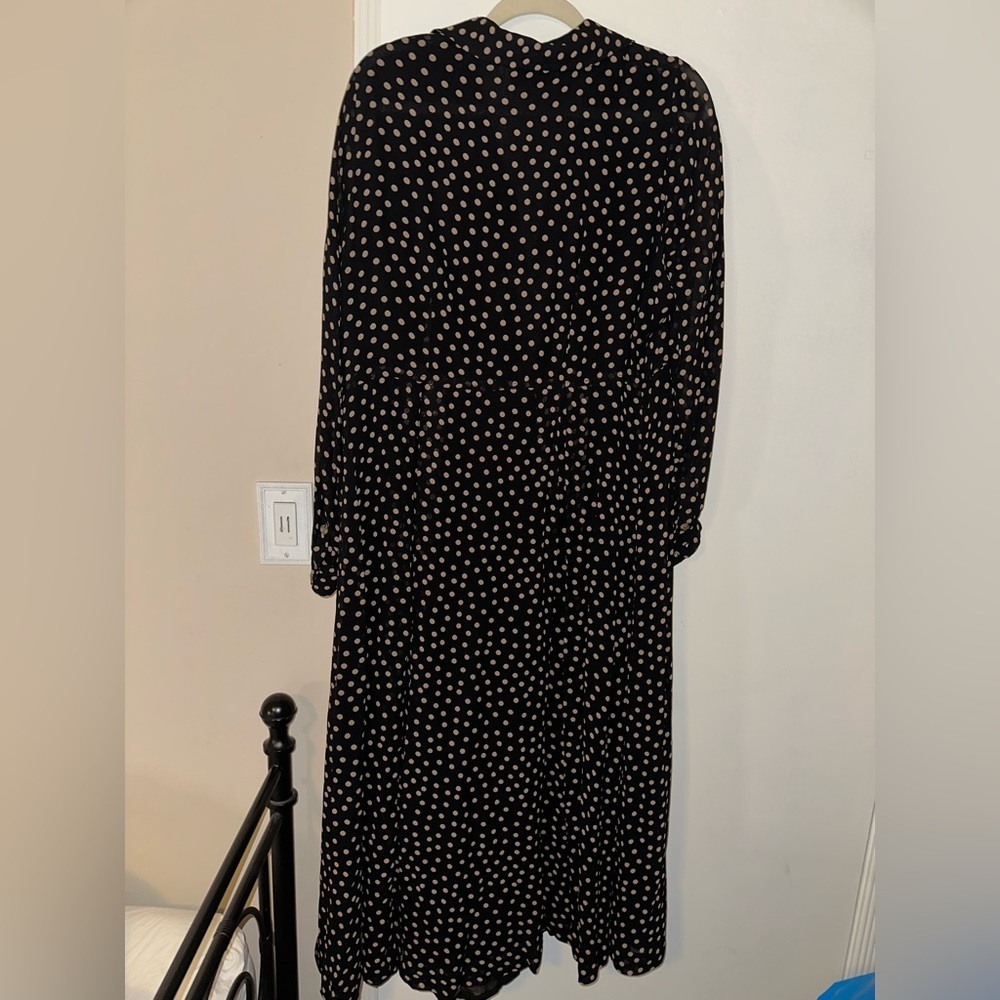 GANNI Black and White Polka Dot Dress Size XL - Picture 4 of 5